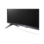 Smart TV LG 43LM6370PVA vue de trois quarts avec écran noir