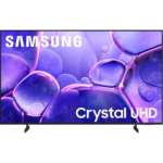 TV Samsung 55 pouces Crystal UHD 4K Série 8 avec Smart TV Tizen affichage violet moderne