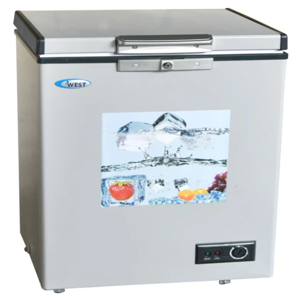 Congélateur horizontal WEST BD-220IX 220L finition inox avec poignée intégrée et serrure de sécurité